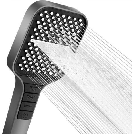 7-jet shower head with shut-off button, water saving, one-hand adjustment, anti-clogging silicone nozzle, large size increasing pressure (1/5)