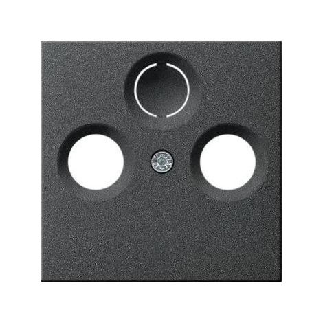 Gira Zentralplatte Sat/TV/Radio 3-fach anthrazit System 55 086928 Schraubbef (1/5)