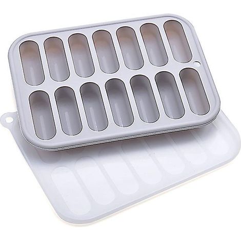 3x Gris Bac Glaons En Silicone, Moule Glaons Avec Couvercles, Moule Saucisse Et Hot Dogs, Rsistants Au Lave-vaisselle Et Au Four, Adapts Aux Bo (1/5)