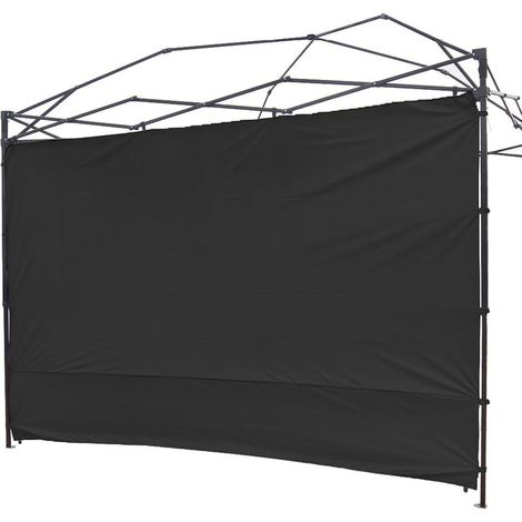 Tente extérieure pliante à pieds droits avec auvent imperméable, parois latérales et design gazebo, 1 pièce, noire.