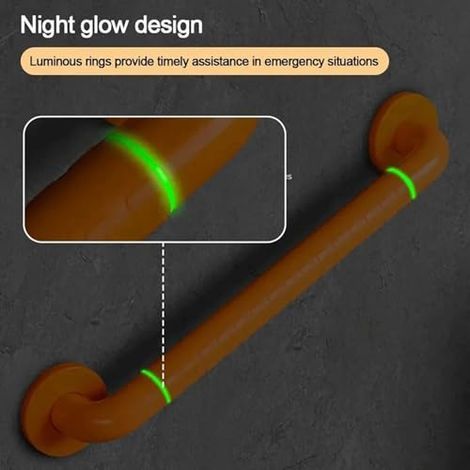 Accoudoir de salle de bain en acier inoxydable, sans obstacle et sûr, accoudoir en nylon pour personnes âgées, accoudoir de toilette pour salle de bain (2 pièces, 40 cm) (1/5)