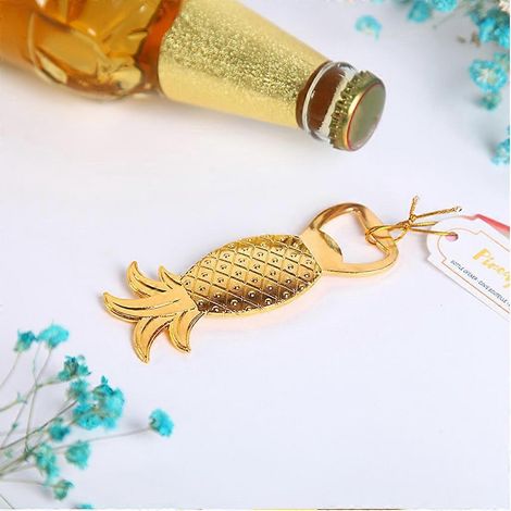 Ouvre-bouteille en forme d'ananas doré, accessoire de bar, cadeau idéal pour un mariage ou une fête. (1/4)