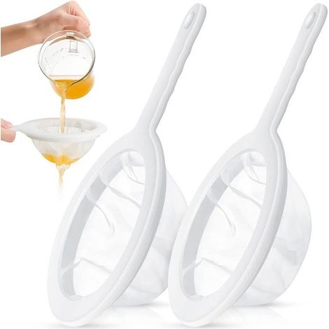Lebensmittelechtes Nylonsieb mit feinem Netzgewebe, ideal zum Filtern von Joghurt, Säften und Soßen in der Küche, 100 Mesh. (1/4)