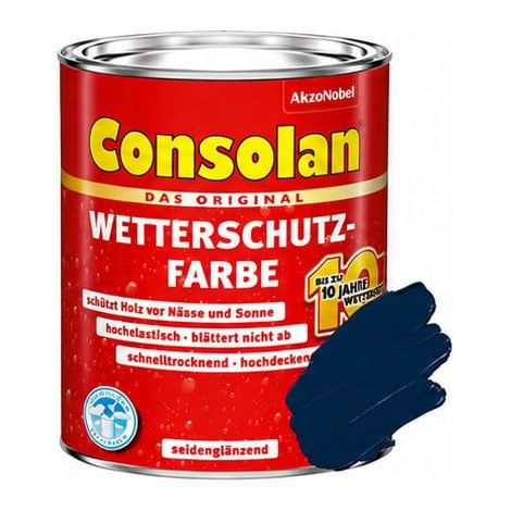 Consolan Wetterschutz-Farbe 0,75 L nachtblau Holzschutzfarbe