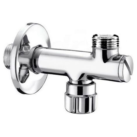 Rubinetto sottolavabo con filtro, cromato, chiusura a vitone, senza calotta - Misura 1/2" x 3/8" 04140400CR (1/2)