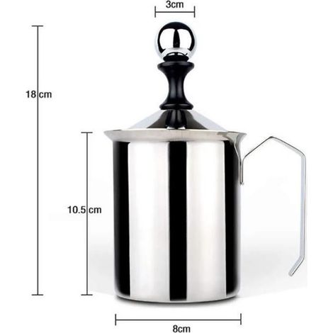 Mousseur À Lait - Acier Inoxydable - 400 Ml - Manuel (1/5)