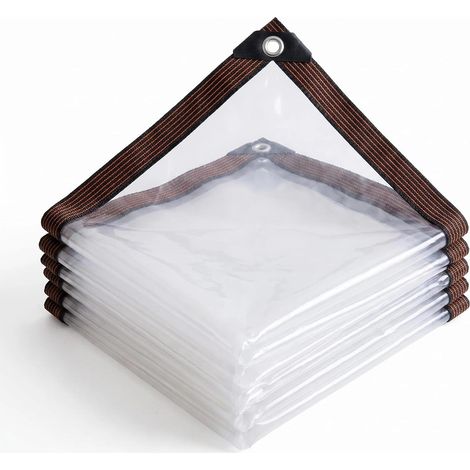 Bâche Transparente Imperméable avec Œillets et Corde de Fixation, Protection Extérieure Anti-UV pour Serre, Jardin, Plantes, Meubles, Balcon, Résistante aux Intempéries, Anti-Déchirure,2mX4m (1/5)