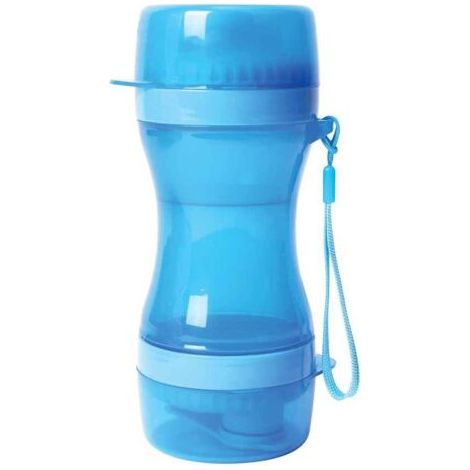 Gamelle pour Chat, Bol, Eau, gourde2 en 1 Eau croquettes pour Chien et Chat 610 ML Bleu - Portable et légère - Facilement transportable pour Les Voyages et Les randonnée (1/4)
