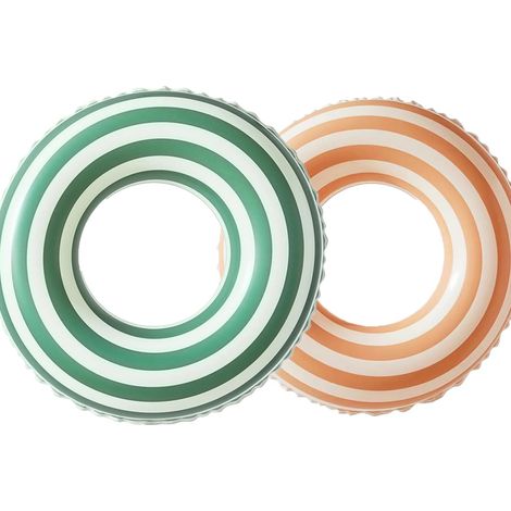 Bague flottante rayée en PVC, bouée gonflable pour piscine, plage et jeux de vacances. (1/5)