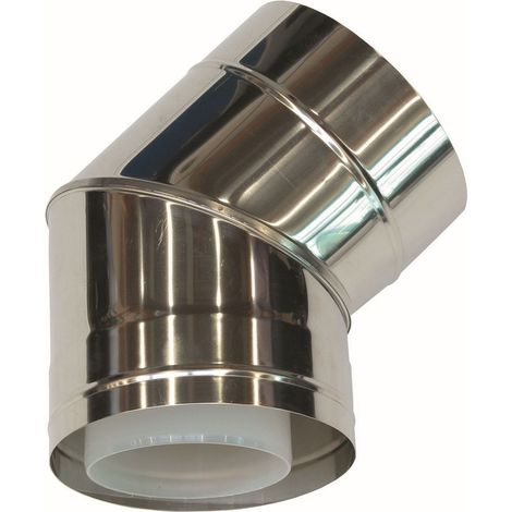 Vaillant Coude 45 degrés 110/160 mm pour pose en façade conc. PP/inox, 0020106405