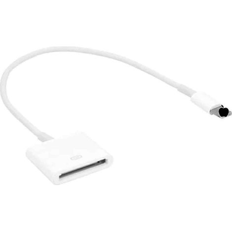 Lightning-auf-30-Pin-Adapter mit Kabel, Synchronisierungs- und Ladekonverter kompatibel mit iPhone 13/13PM/12PM/11PM/XS/8P/iPad/iPod (weiß) (1/5)