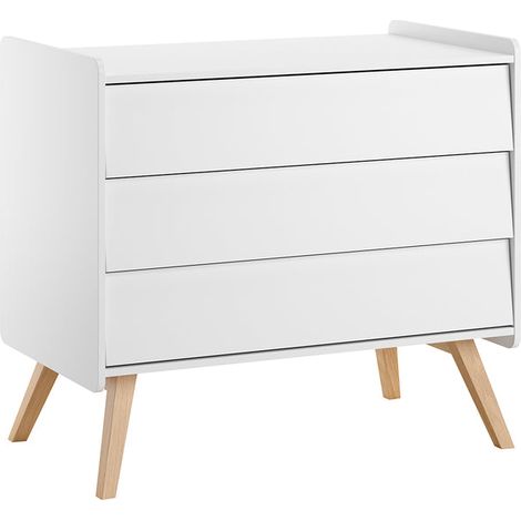 Kommode mit 3 Schubladen Vox Vintage Weiß und Holz (1/5)