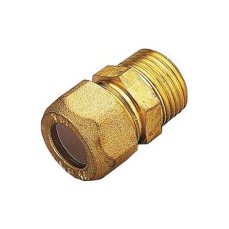 RACCORDO OTTONE DIRITTO BICONO MASCHIO GAS 14X1/2 Q.TA 10