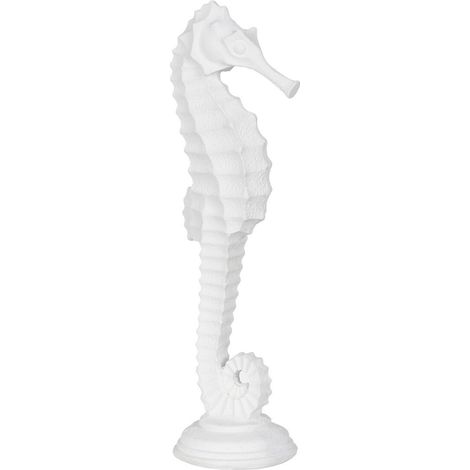 Statue hippocampe en résine blanche 45 cm (1/3)