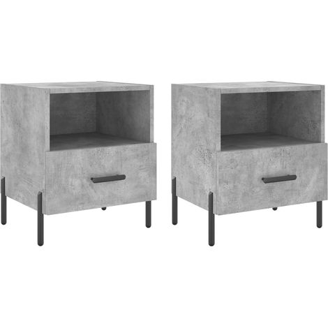 Maison Exclusive - Comodini 2 pz Grigio Cemento 40x35x47,5 cm in Legno Multistrato