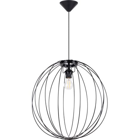 Lámpara colgante Ziro negro acero 1xE27 50cm Sollux (1/3)