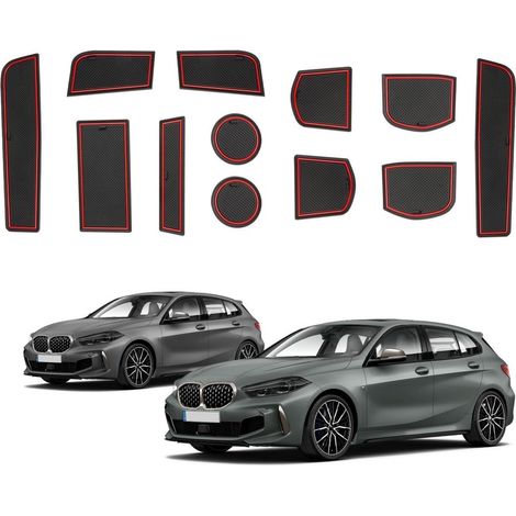 Antirutschmatten für BMW 1er F40 Automatik 2019-2024 Mittelkonsole Rot (1/5)