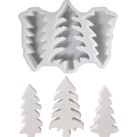 3er Silikonform Weihnachtsbaum Gießform Tannenbaum für DIY Deko