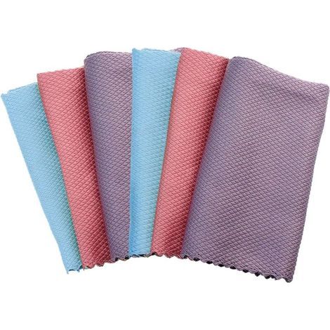 Set di 6 panni multifunzionali in microfibra per la pulizia di bagno, casa, cucina e auto, multicolore, 40 x 30 cm. (1/4)