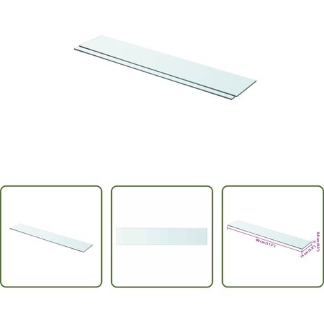 Wandregal - Regalböden 2 Stk. Glas Transparent 80x15 cm (1/5)