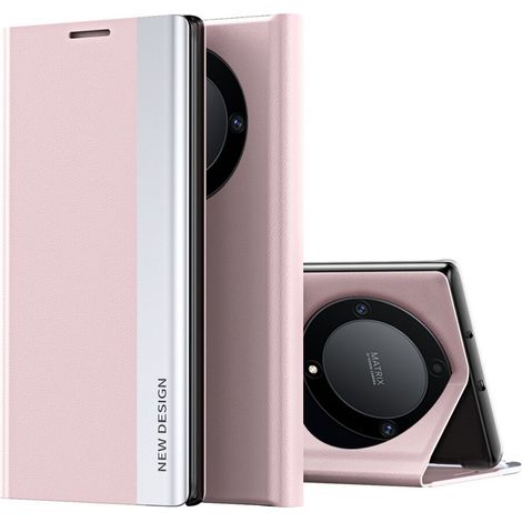 Étui à rabat Honor Magic 6 Lite 5G, fermeture magnétique latérale, rose