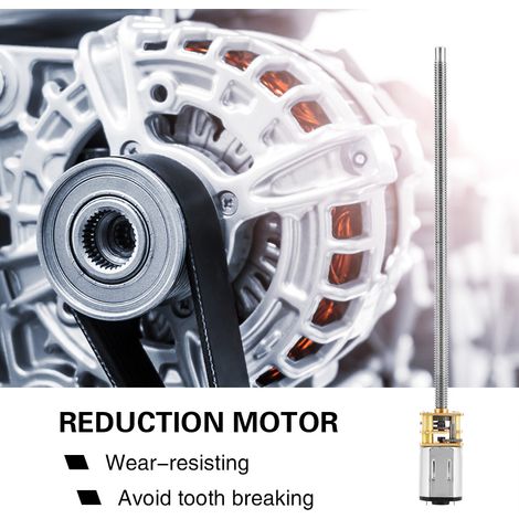 Moteur à réduction par engrenages N20 6/12 V CC avec arbre de sortie long M4 x 100 mm (6 V 200 tr/min) (1/5)