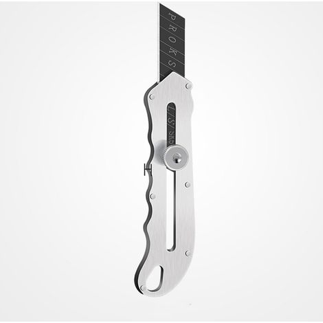 Couteau utilitaire en acier inoxydable, cutter rétractable, outil manuel robuste pour travaux manuels. (1/5)