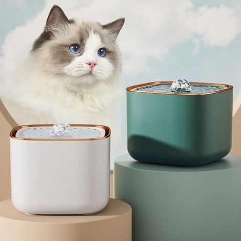 3L Katzenbrunnen, automatischer ultra-leiser Trinkbrunnen für Katzen & Hunde (Grün)