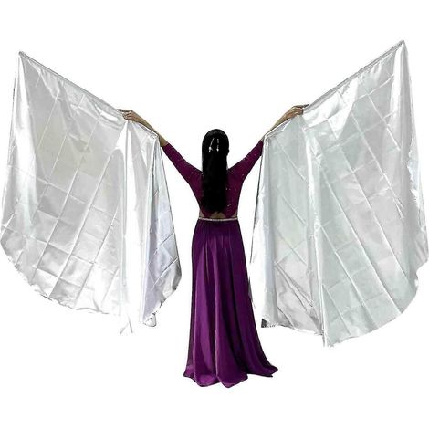 Set aus Lobpreis- und Anbetungstanzbannern, Tanzaccessoires, Kostüm für religiöse Aufführungen FAN0686 (Silber)