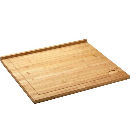 Bakaji – Planche à découper géante en bambou 60cm – Rainure pour collecte des liquides – Pour professionnels de la cuisine – Matériau haute qualité (1/3)