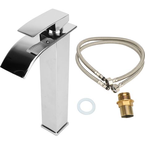 Robinet de salle de bain cascade en acier inoxydable 304, mitigeur à poignée unique pour lavabo, vasque à poser et toilettes (1/5)