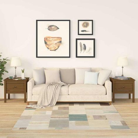 Tables d'appoint 2 pcs-Table basse-Table Salon Marron miel 50x50x49cm Bois massif de pin 198800 (1/5)
