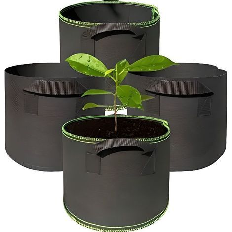 Planting Bag, 4-Piece Fabric Flower Pots with Handles, for Indoor, Outdoor, Gardening and Balcony (5 Gallon) (1/4)