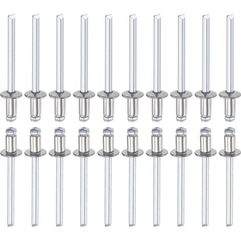 4 mm x 6 mm (DxL) Blind Rivets – 100 Pack – Well for Machinery Assembly – 304 Stainless Steel Dome Open End Rivet (1/5)
