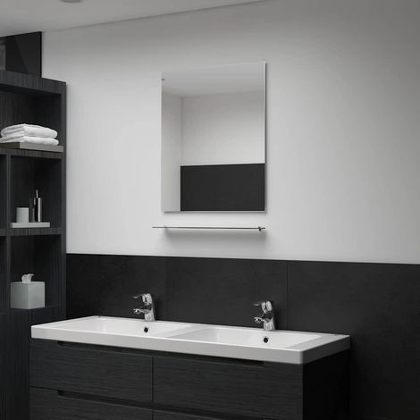 Miroir mural avec étagère 50×60 cm en verre trempé (1/5)