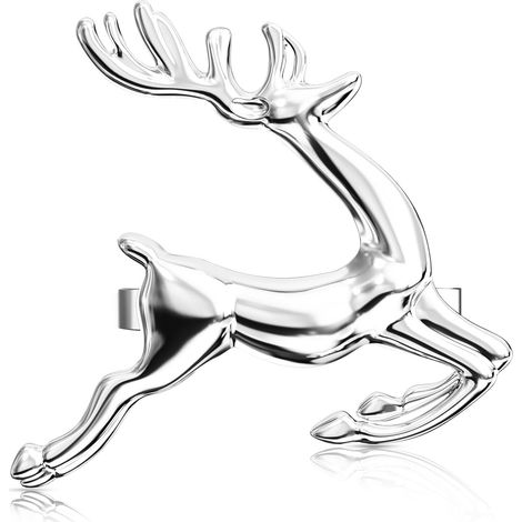 12 ronds de serviette Noël argentés motif cerf ZeeDix (1/5)