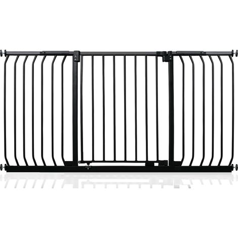 Safetots Elite Pressure Safety Gate, 143cm - 152cm, Matt Black, Pressure Fit Stair Gate