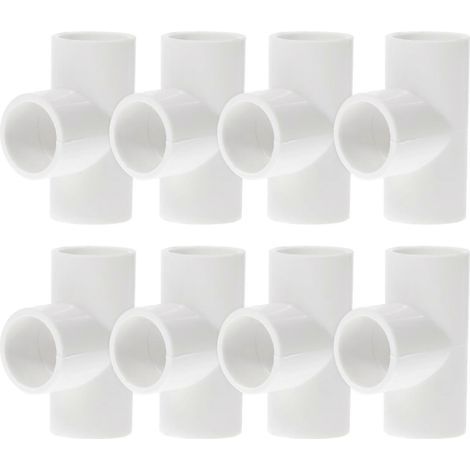 10 x 1/2-Zoll-PVC-Rohrverbinder, T-Winkelstücke für Zelte und Gewächshäuser. – 5,2 x 3,8 cm – Beige (1/4)