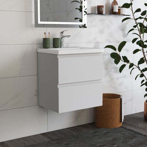 Ducha Casa Mueble Armario de baño,armario de pared,50 x 38.5 x 52 cm,2 cajones, diseño moderno,color blanco.