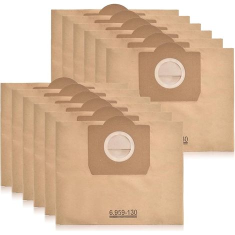 10 pièces sacs aspirateur pour Karcher 6.959-130.0 (WD 3, WD 3 P et WD 3 Premium) sacs en papier filtre A 2201/2204/2504 (1/5)