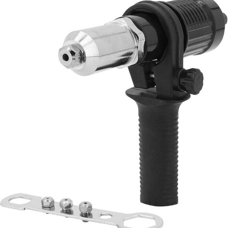 Kit adaptateur pour pistolet à riveter avec poignée et écrou d'insertion pour perceuse électrique sans fil (1/4)