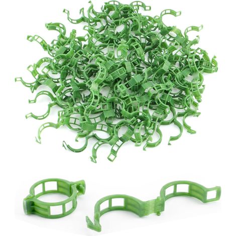 100 Pcs Plastic Plant Clips for Climbing Plants, Garden Plant Support Clipsset, Reusable Garden Clips for Tomato Plants Flower Vegetable Vines Orchid Support Trellis Clipsset, for Upright Growth (1/5)