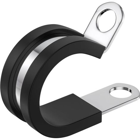 100 1/2" Hose Clamps - 304 Stainless Steel Insulated Hose Clamps for Pipes and Hoses (1/4)
