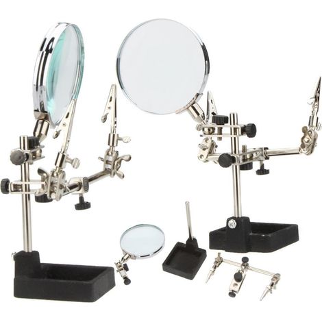 TRADE SHOP - Lente Ingrandimento Con Pinze Da Tavolo Tool Riparazioni Saldature Orientabile - (1/5)