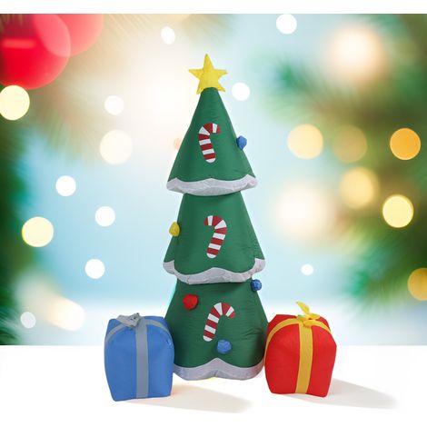 Aufblasbarer Weihnachtsbaum (1,8 Meter) mit LED-Beleuchtung, ideal für die Terrassendekoration, 100-240 V (europäischer Standard). (1/5)