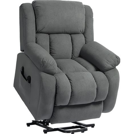 Fauteuil releveur électrique avec massage et chaleur, repose-jambes, dossier inclinable, commande à distance, rangement latéral (1/5)