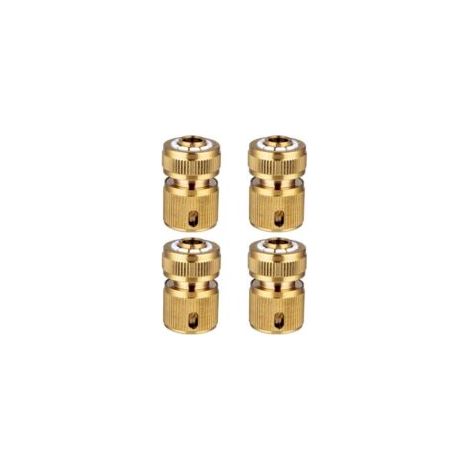 Conector rápido para manguera de jardín, conector rápido de 1/2 pulgada, conector para grifo, adaptador de conexión para manguera de agua, 4 piezas - Crezuo (1/4)