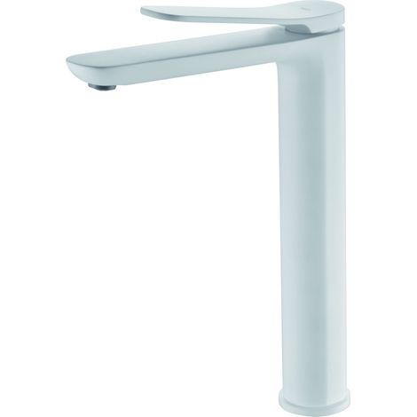 IMEX Grifería monocomando en latón y zama acabado blanco opaco con cartucho cerámico Ø25mm incluye tubos flexibles para lavabo modelo Dinamarca Imex-BDR031-3BL (1/3)