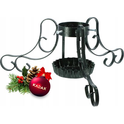 KADAX Weihnachtsbaumständer, Retro Ständer aus Stahl, Tannenbaumständer mit Schwingplatten System, S