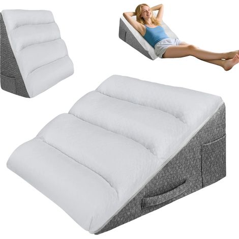 Coussin en coin, rembourrage en mousse à mémoire de forme, matériau en polyester/coton, forme triangulaire, 100 TC de densité de fil, soutient le reflux acide (1/5)